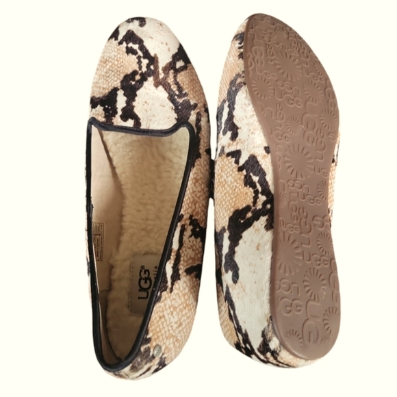 UGG Australia Alloway Reptile Leather Ballerina Slip on Flat S/N 1006017 Sz 10 - Picture 5 of 9